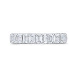 Shah Luxury 14K White Gold Emerald Cut Diamond Wedding Band photo