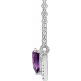 14K White Amethyst & .06 CTW Diamond 18 Necklace photo 2