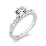 Shah Luxury 14K White Gold Diamond Engagement Ring with Euro Shank (Semi-Mount) photo 2