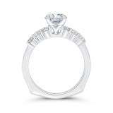 Shah Luxury 14K White Gold Diamond Engagement Ring with Euro Shank (Semi-Mount) photo 4