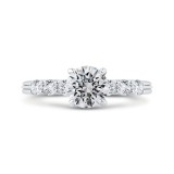 Shah Luxury 14K White Gold Diamond Engagement Ring with Euro Shank (Semi-Mount) photo