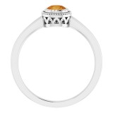 14K White Citrine November Birthstone Ring photo 2