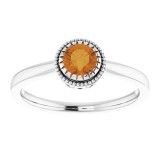 14K White Citrine November Birthstone Ring photo 3