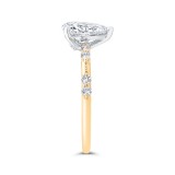 Shah Luxury 14K Two-Tone Gold Pear Cut Diamond Solitaire Plus Engagement Ring (Semi-Mount) photo 3
