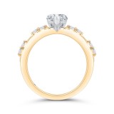 Shah Luxury 14K Two-Tone Gold Pear Cut Diamond Solitaire Plus Engagement Ring (Semi-Mount) photo 4