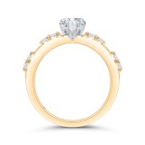 Shah Luxury 14K Two-Tone Gold Pear Cut Diamond Solitaire Plus Engagement Ring (Semi-Mount) photo 4