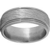 Titanium Rounded Edge Band with Bark Hand Finish photo