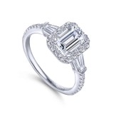 Gabriel & Co. 14k White Gold Contemporary Halo Engagement Ring photo 3