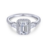 Gabriel & Co. 14k White Gold Contemporary Halo Engagement Ring photo