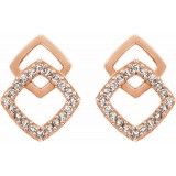 14K Rose 1/10 CTW Diamond Geometric Earrings photo 2