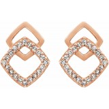 14K Rose 1/10 CTW Diamond Geometric Earrings photo 2