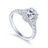 Gabriel & Co. 14k White Gold Entwined Halo Engagement Ring photo 3