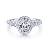 Gabriel & Co. 14k White Gold Entwined Halo Engagement Ring photo