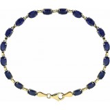 14K Yellow Lab-Grown Blue Sapphire 7.25 Bracelet photo