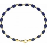14K Yellow Lab-Grown Blue Sapphire 7.25 Bracelet photo