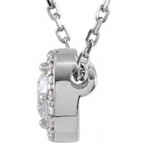 14K White 1/4 CTW Diamond Halo-Style 16 Necklace photo 2