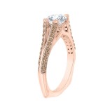 Shah Luxury 14K Rose Gold Brown Diamond Engagement Ring with Split Shank (Semi-Mount) photo 3