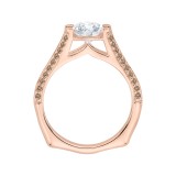 Shah Luxury 14K Rose Gold Brown Diamond Engagement Ring with Split Shank (Semi-Mount) photo 4