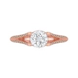 Shah Luxury 14K Rose Gold Brown Diamond Engagement Ring with Split Shank (Semi-Mount) photo