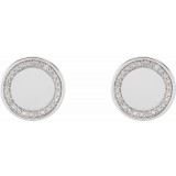 14K White 1/4 CTW Diamond Engravable Earrings photo 2