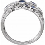 14K White Blue Sapphire & 3/8 CTW Diamond Ring photo 2