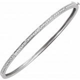 14K White 1/3 CTW Diamond Bangle Bracelet photo 2