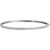 14K White 1/3 CTW Diamond Bangle Bracelet photo