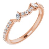 14K Rose 1/5 CTW Diamond Matching Band photo