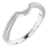 14K White 1/8 CTW Diamond Matching Band photo