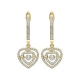 Gems One 14KT Yellow Gold & Diamond Rhythm Of Love Fashion Earrings  - 1/2 ctw photo