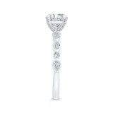 Shah Luxury 14K White Gold Bezel Set Round Diamond Engagement Ring (Semi-Mount) photo 3