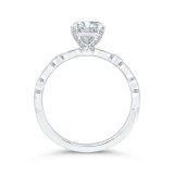 Shah Luxury 14K White Gold Bezel Set Round Diamond Engagement Ring (Semi-Mount) photo 4