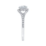 Shah Luxury 14K White Gold Round Diamond Halo Engagement Ring (Semi-Mount) photo 3