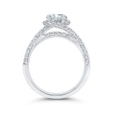 Shah Luxury 14K White Gold Round Diamond Halo Engagement Ring (Semi-Mount) photo 4