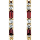14K Yellow Mozambique Garnet & 1/2 CTW Diamond Earrings photo 2