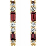 14K Yellow Mozambique Garnet & 1/2 CTW Diamond Earrings photo 2