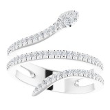 14K White 1/3 CTW Diamond Snake Ring photo 3