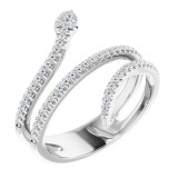 14K White 1/3 CTW Diamond Snake Ring photo