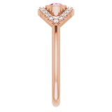 14K Rose Pink Tourmaline & White Sapphire Evil Eye Ring photo 4