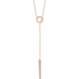 14K Rose 1/6 CTW Diamond Circle & Bar Y 16-18 Necklace photo