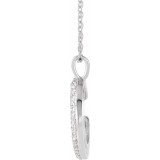 14K White 1/3 CTW Diamond Crescent Moon 16-18 Necklace photo 2