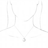 14K White 1/3 CTW Diamond Crescent Moon 16-18 Necklace photo 3