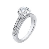 Shah Luxury 14K White Gold Round Diamond Engagement Ring with Split Shank (Semi-Mount) photo 2