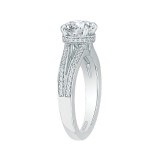 Shah Luxury 14K White Gold Round Diamond Engagement Ring with Split Shank (Semi-Mount) photo 3
