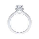 Shah Luxury 14K White Gold Round Diamond Engagement Ring with Split Shank (Semi-Mount) photo 4