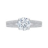 Shah Luxury 14K White Gold Round Diamond Engagement Ring with Split Shank (Semi-Mount) photo