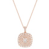 Henri Daussi 14k Rose Gold Diamond Pendant photo