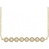 14K Yellow 1/5 CTW Diamond Bar 16-18 Necklace photo