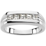 Platinum 3/4 CTW Diamond Men's Five-Stone Ring photo 3