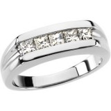 Platinum 3/4 CTW Diamond Men's Five-Stone Ring photo
